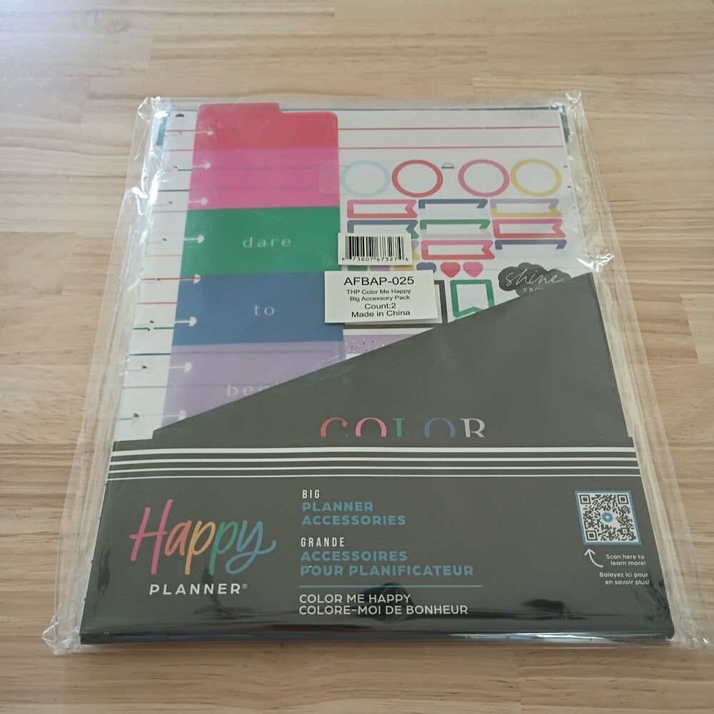NEW Color Me Happy The Happy Planner Big Accessories 2 Count Pack
